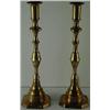 Image 1 : A PAIR OF TALL ENGLISH BRASS CANDLESTICKS