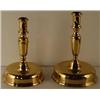 Image 1 : TWO UNMATCHED DUTCH BRASS CANDLESTICKS