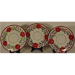 THREE 7 ¾" PINK LUSTRE PLATES