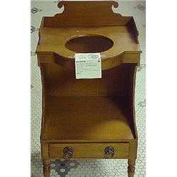 A SHERATON PINE AND MAPLE WASH STAND