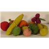 Image 1 : AN ASSORTMENT OF THIRTEEN VARIE-COLOURED "PINNED" FRUIT TABLE ORNAMENTS