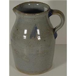 GREY GLAZED COILED STONEWARE JUG