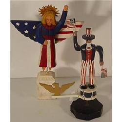 AN UNCLE SAM PAINTED WOODEN "WHIRLIGIG