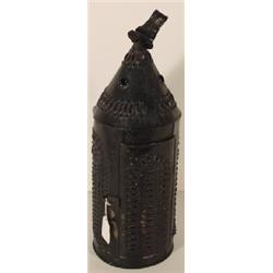 PIERCED TIN CANDLE LANTERN