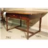 Image 1 : A RECTANGULAR WALNUT (3 PLANK TOP) KITCHEN WORK TABLE