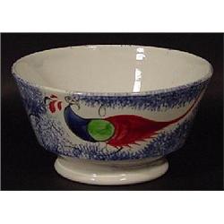 "PEACOCK" / SPONGE, SPATTERWARE BOWL