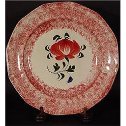 RED SPATTERWARE 8 3/8" PLATE