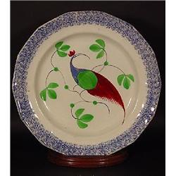 "PEACOCK" BLUE SPATTERWARE 8 5/8" PLATE