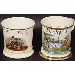 TWO OCCUPATIONAL SHAVING MUGS