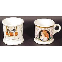 TWO OCCUPATIONAL SHAVING MUGS