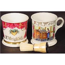 TWO OCCUPATIONAL SHAVING MUGS