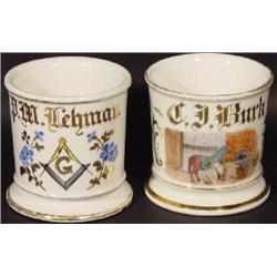 TWO OCCUPATIONAL SHAVING MUGS