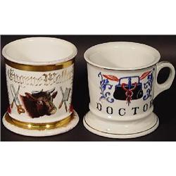 TWO OCCUPATIONAL SHAVING MUGS