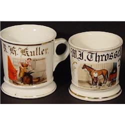 TWO OCCUPATIONAL SHAVING MUGS