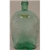 Image 1 : MOLD BLOWN AQUA COLOURED GLASS WHISKEY FLASK