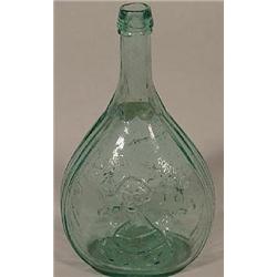 MOLD BLOWN JENNY LIND CALABASH WHISKEY FLASK