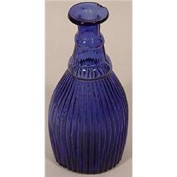 MOLD BLOWN COBALT BLUE GLASS BOTTLE