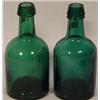 Image 1 : TWO DARK GREEN GLASS SODA WATER BOTTLES