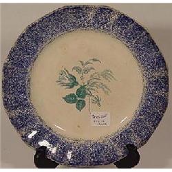BLUE SPONGE SPATTERWARE 8" PLATE