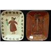 Image 1 : TWO TURTLE CREEK POTTERS SMALL RECTANGULAR REDWARE TRAYS