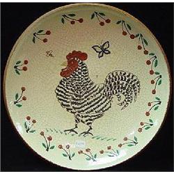 TURTLE CREEK POTTERS REDWARE LARGE ROUND PLATE