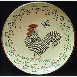 TURTLE CREEK POTTERS REDWARE LARGE ROUND PLATE