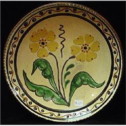 TURTLE CREEK POTTERS LARGE ROUND REDWARE PLATE