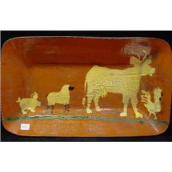 TURTLE CREEK POTTERS REDWARE LARGE RECTANGULAR SHALLOW BOWL