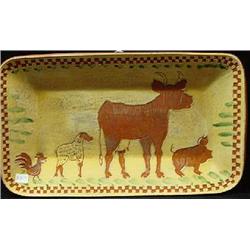 TURTLE CREEK POTTERS REDWARE LARGE RECTANGULAR SHALLOW BOWL