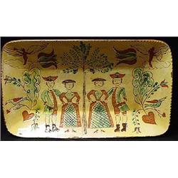 TURTLE CREEK POTTERS LARGE RECTANGULAR REDWARE TRAY