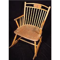 WINDSOR NINE SPINDLE BACK OPEN ARM ROCKING CHAIR