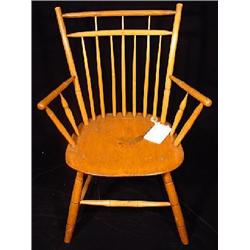 A BIRD CAGE WINDSOR OPEN ARMCHAIR
