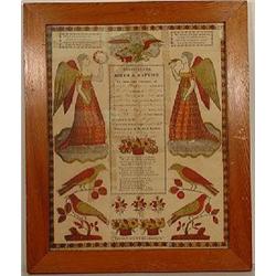 PENNSYLVANIA DUTCH "FRACKTUR" BIRTH AND BAPTISMAL CERTIFICATE