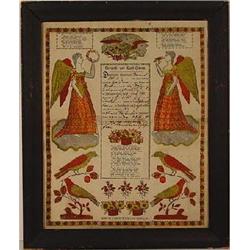 PENNSYLVANIA DUTCH "FRACKTUR" BIRTH CERTIFICATE