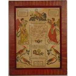 PENNSYLVANIA DUTCH "FRACKTUR" BIRTH CERTIFICATE