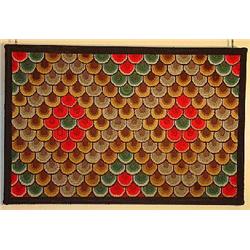 AMERICAN FOLK ART HOOKED THROW RUG