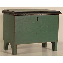 A BLUE MILK PAINTED SMALL BOX