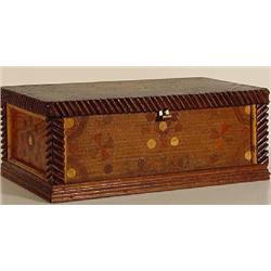 A PENNSYLVANIA DUTCH FOLK ART SMALL RECTANGULAR BOX