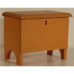 A SALMON PINK PAINTED SMALL BOX