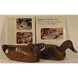 PAIR OF HAND CARVED AND PAINTED WOODEN GREENWING TEAL DUCKS