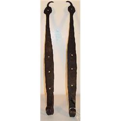 PAIR OF HANDWROUGHT LONG HINGES
