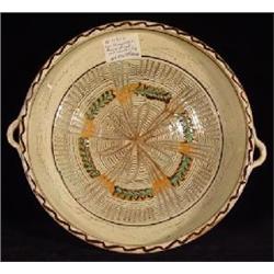 ROUND TWO HANDLED EARTHENWARE BOWL