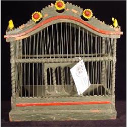 PENNSYLVANIA DUTCH FOLK ART BIRD CAGE