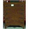 Image 1 : RHODE ISLAND CHERRY WOOD TALL CHEST OF FIVE DRAWERS