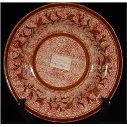 RED SPLATTERWARE DEEP SIDED ROUND BOWL