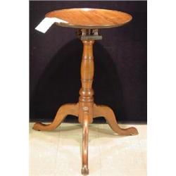 MAHOGANY QUEEN ANN "BIRD CAGE" TILT TOP TABLE/CANDLESTAND