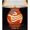 Image 1 : GLAZED PATRIOTIC REDWARE POTTERY WIDE MOUTH VASE