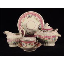 PARTIAL SERVICE OF PINK LUSTRE TEA SET