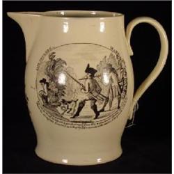 PEARLWARE LIVERPOOL BLACK TRANSFER DECORATED PORCELAIN JUG