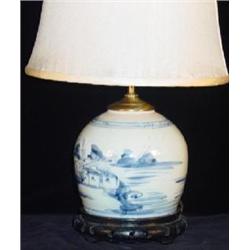 BLUE AND GREEN CRACKLE GLAZED REDWARE VASE